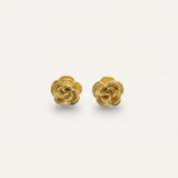 Gold Rose Studs - Everyday Earrings - Small Flower Earrings made in 18k Gold Vermeil. Ideal for everyday wear and perfect for birthday gifting and special occasions.