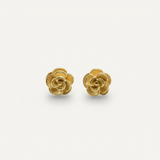 Gold Rose Studs - Everyday Earrings - Small Flower Earrings made in 18k Gold Vermeil. Ideal for everyday wear and perfect for birthday gifting and special occasions.