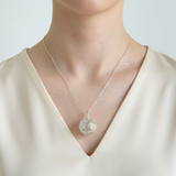 Floral Silver Pendant - Elegant Flower of Life Design in 925 Sterling Silver, perfect for gifting and everyday elegance.