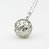 Unique Silver Floral Pendant - Intricate Flower of Life design in 925 Sterling Silver, perfect for daily wear and special gifts.