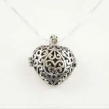Locket Heart Pendant - Gold Heart Necklace, Gold Filigree Heart