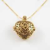 Locket Heart Pendant - Filigree Heart Necklace, Big Heart Pendant