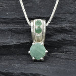 Beautiful May birthstone natural emerald pendant in silver, embodies emotional healing, ideal for daily elegance and gifting.