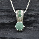 Beautiful May birthstone natural emerald pendant in silver, embodies emotional healing, ideal for daily elegance and gifting.
