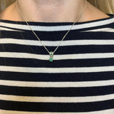 Emerald Pendant in 925 Sterling Silver, round natural green emerald, symbolizes growth and harmony, perfect for special occasions.