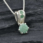 Natural Emerald Pendant made in 925 Sterling Silver with Round Natural Green Emerald in Prong setting, May Birthstone gift idea, symbolizes growth, harmony, and deep emotional healing, ideal for everyday wear and perfect for birthday gifting and special occasions.