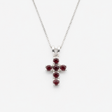 Created Ruby Pendant made in 925 Sterling Silver with Round Created Red Ruby in Prong setting, July Birthstone gift idea, symbolizes nobility, purity, and passion, ideal for everyday wear and perfect for birthday gifting and special occasions.