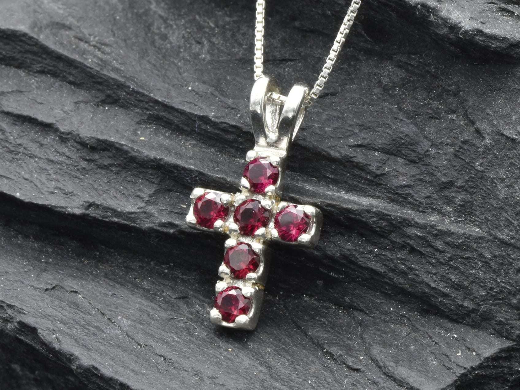 Created Ruby Pendant made in 925 Sterling Silver with Round Created Red Ruby in Prong setting, July Birthstone gift idea, symbolizes nobility, purity, and passion, ideal for everyday wear and perfect for birthday gifting and special occasions.