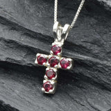 Created Ruby Pendant made in 925 Sterling Silver with Round Created Red Ruby in Prong setting, July Birthstone gift idea, symbolizes nobility, purity, and passion, ideal for everyday wear and perfect for birthday gifting and special occasions.