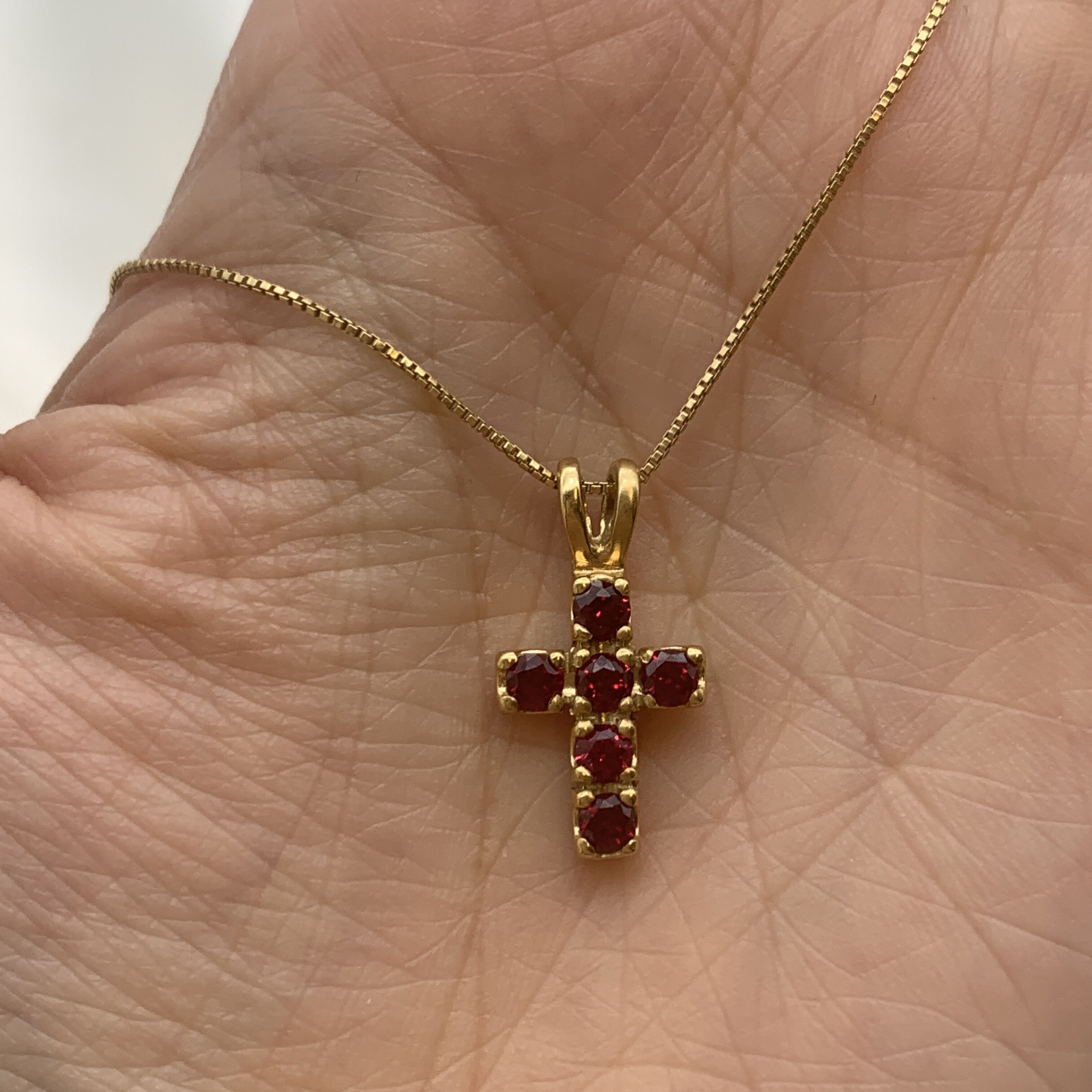 18k Gold Vermeil Ruby Pendant featuring a Round Created Red Ruby, ideal for birthdays and symbolizes nobility and passion.
