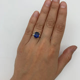 Solitaire Sapphire Ring - Blue Square Ring - Classic Vintage Ring