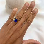 1059-R-cSAP: Gold Vermeil 18k Created Sapphire