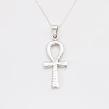 Hammered Cross Necklace - Gold Ankh Pendant, Gold Egyptian Cross Pendant