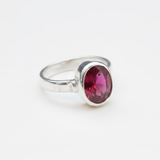 Beautiful 925 Sterling Silver Ruby Ring with Oval Created Red Ruby, a meaningful gift for July birthdays and cherished moments.