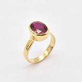 Solitaire Ruby Ring - Gold Ruby Band, July Birthstone Ring