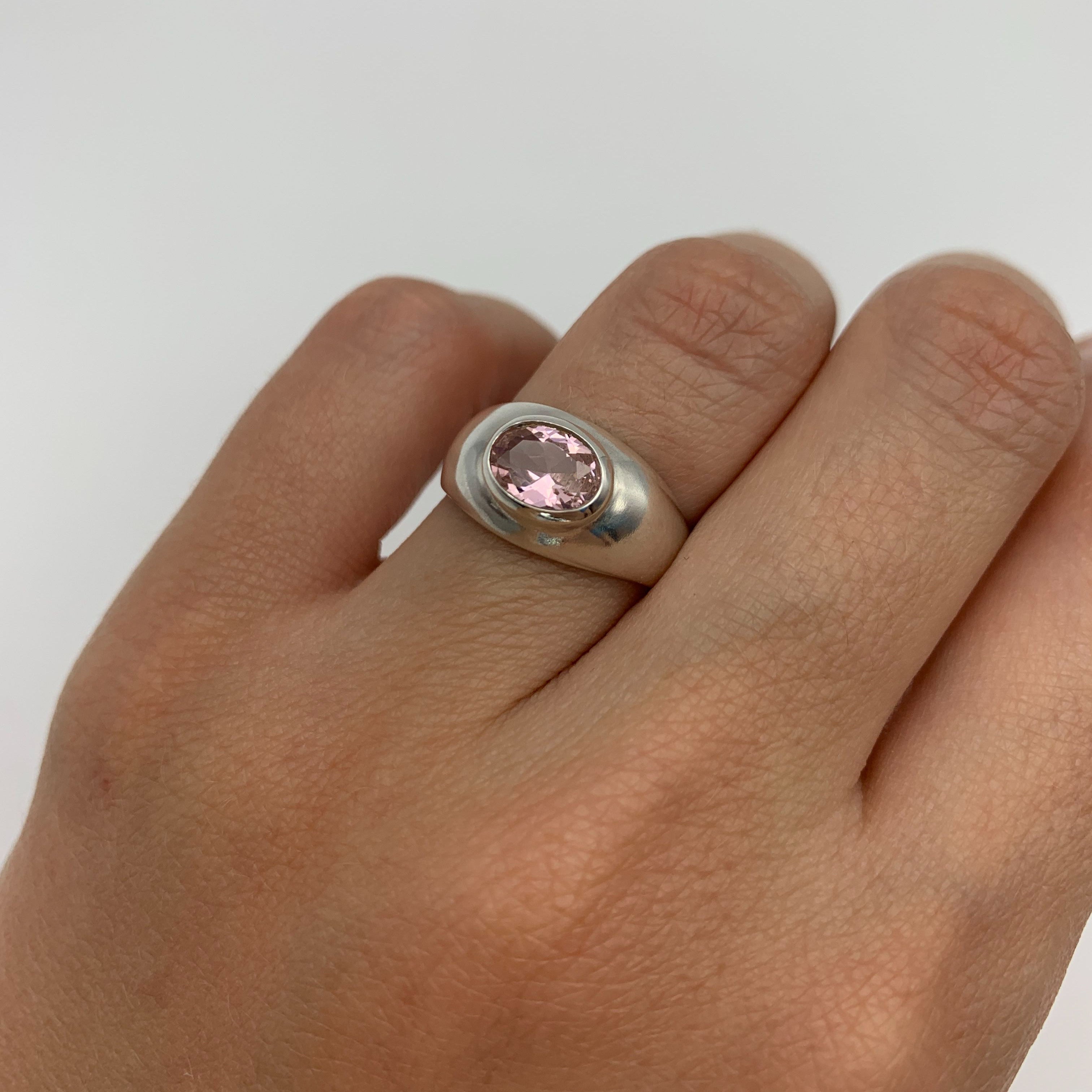 2874-R-cMOR: Sterling Silver 925 Created Morganite