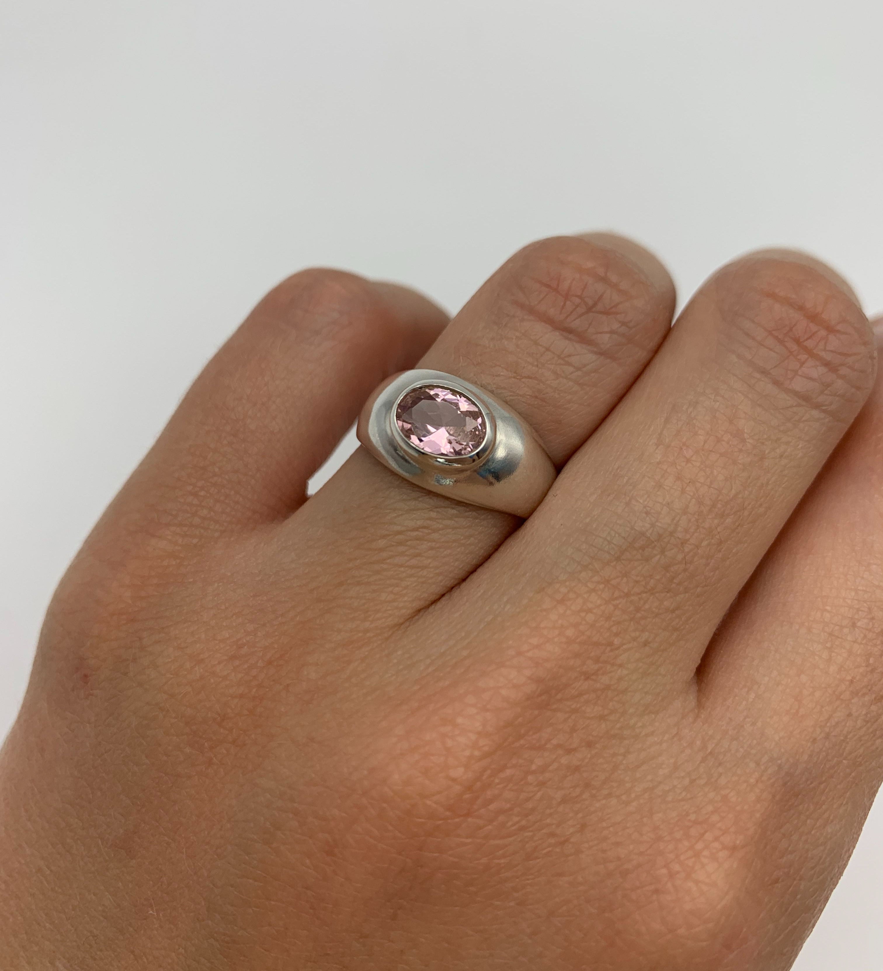 2874-R-cMOR: Sterling Silver 925 Created Morganite