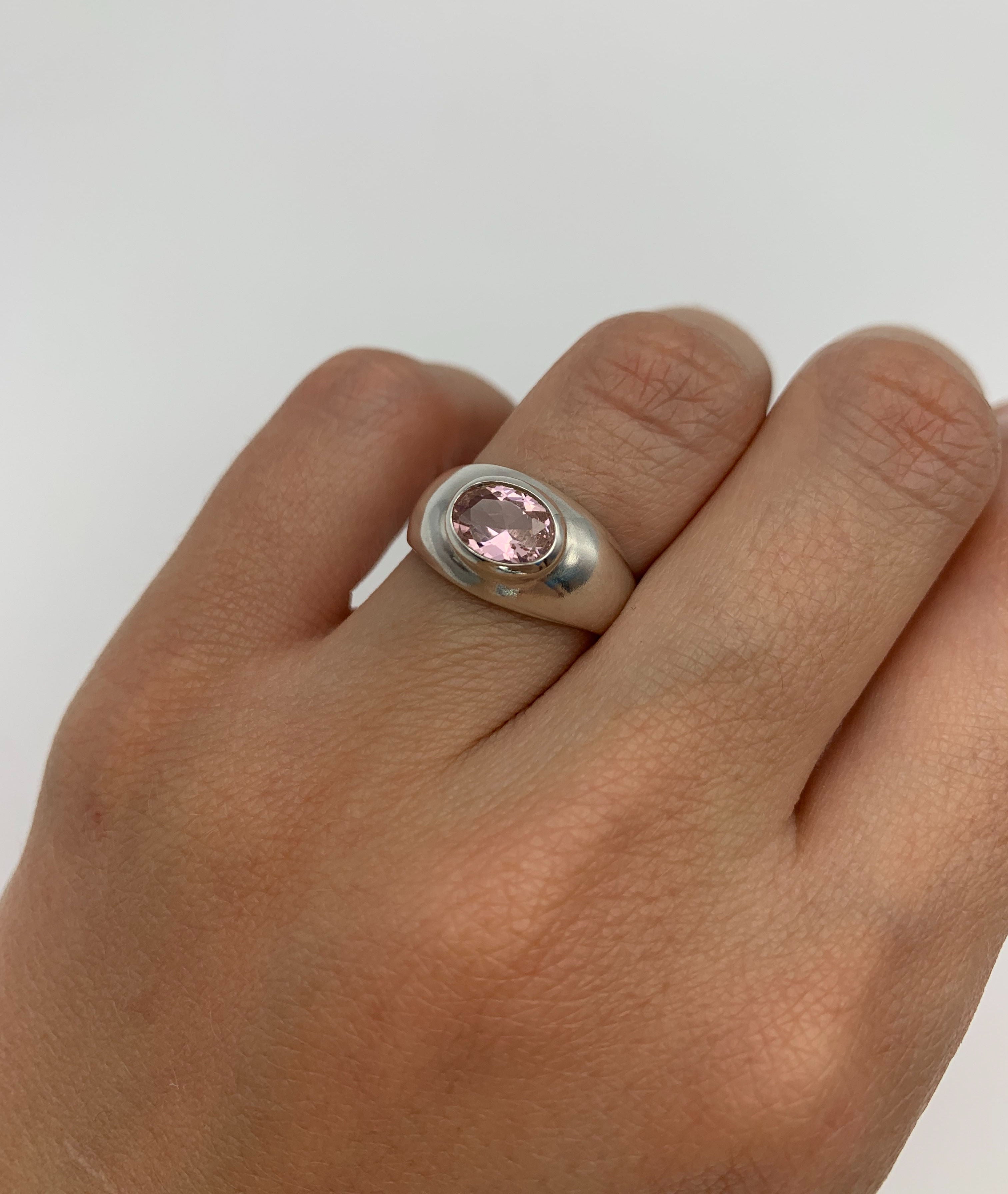 2874-R-cMOR: Sterling Silver 925 Created Morganite