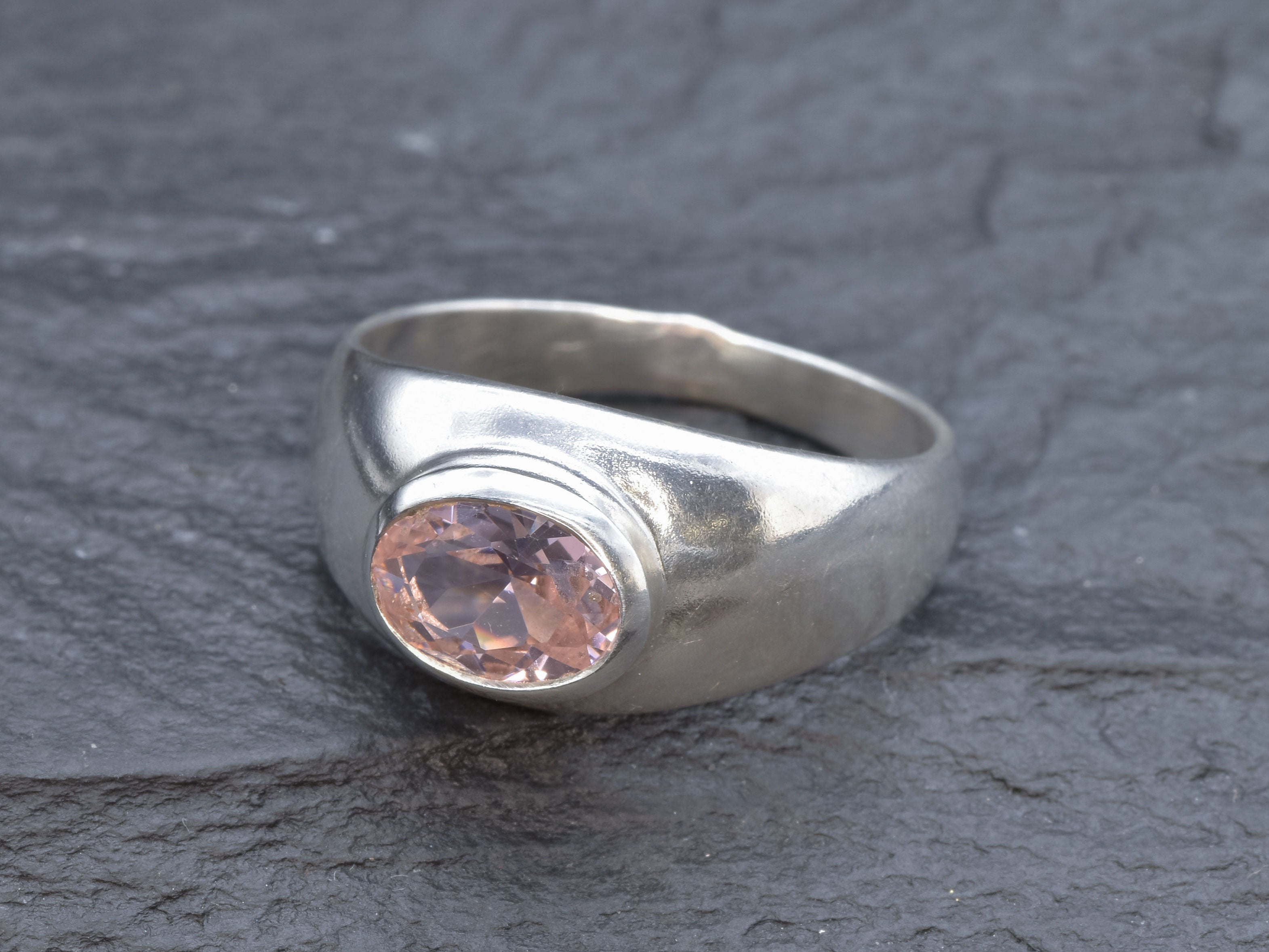 2874-R-cMOR: Sterling Silver 925 Created Morganite