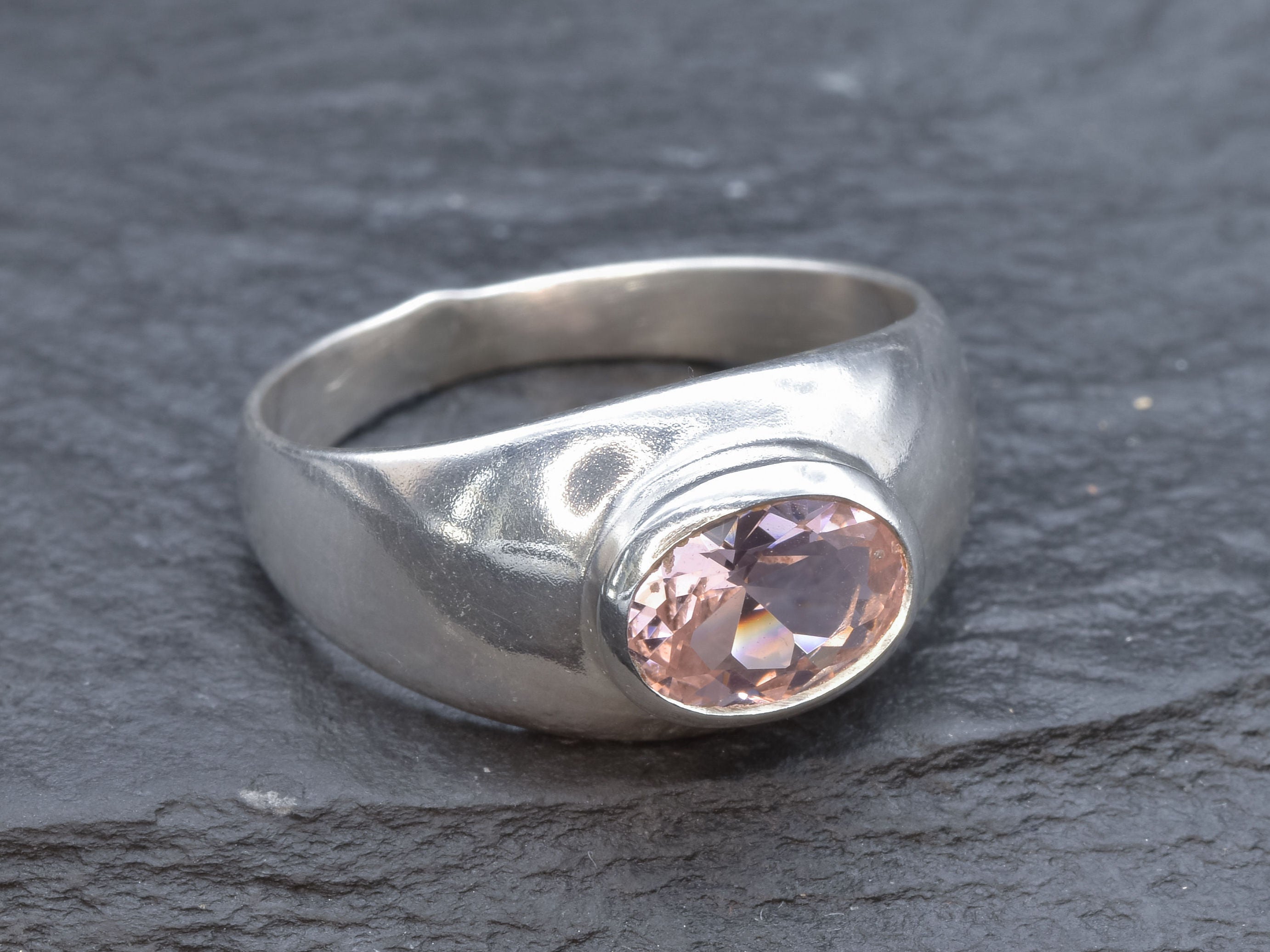 2874-R-cMOR: Sterling Silver 925 Created Morganite