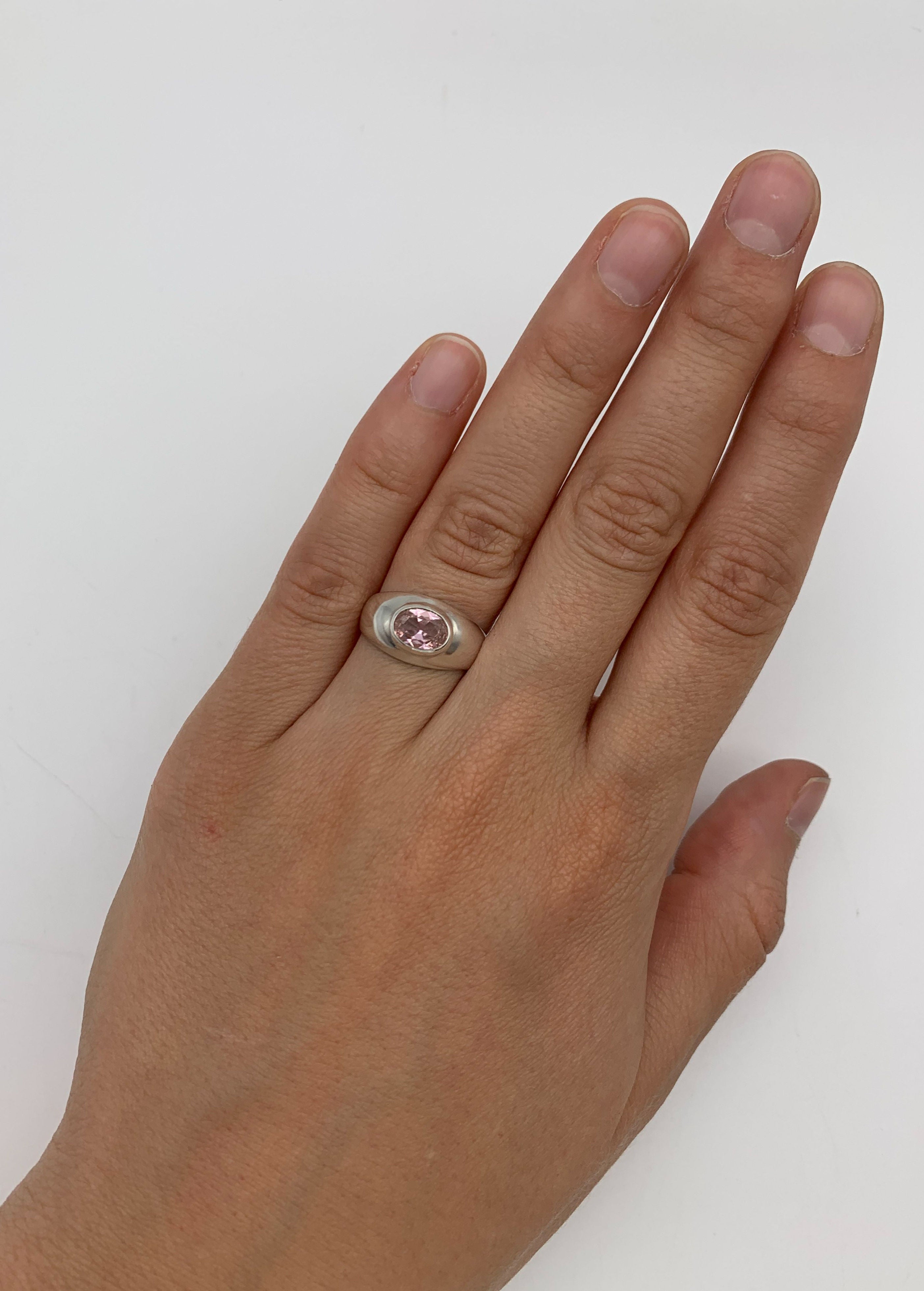 2874-R-cMOR: Sterling Silver 925 Created Morganite