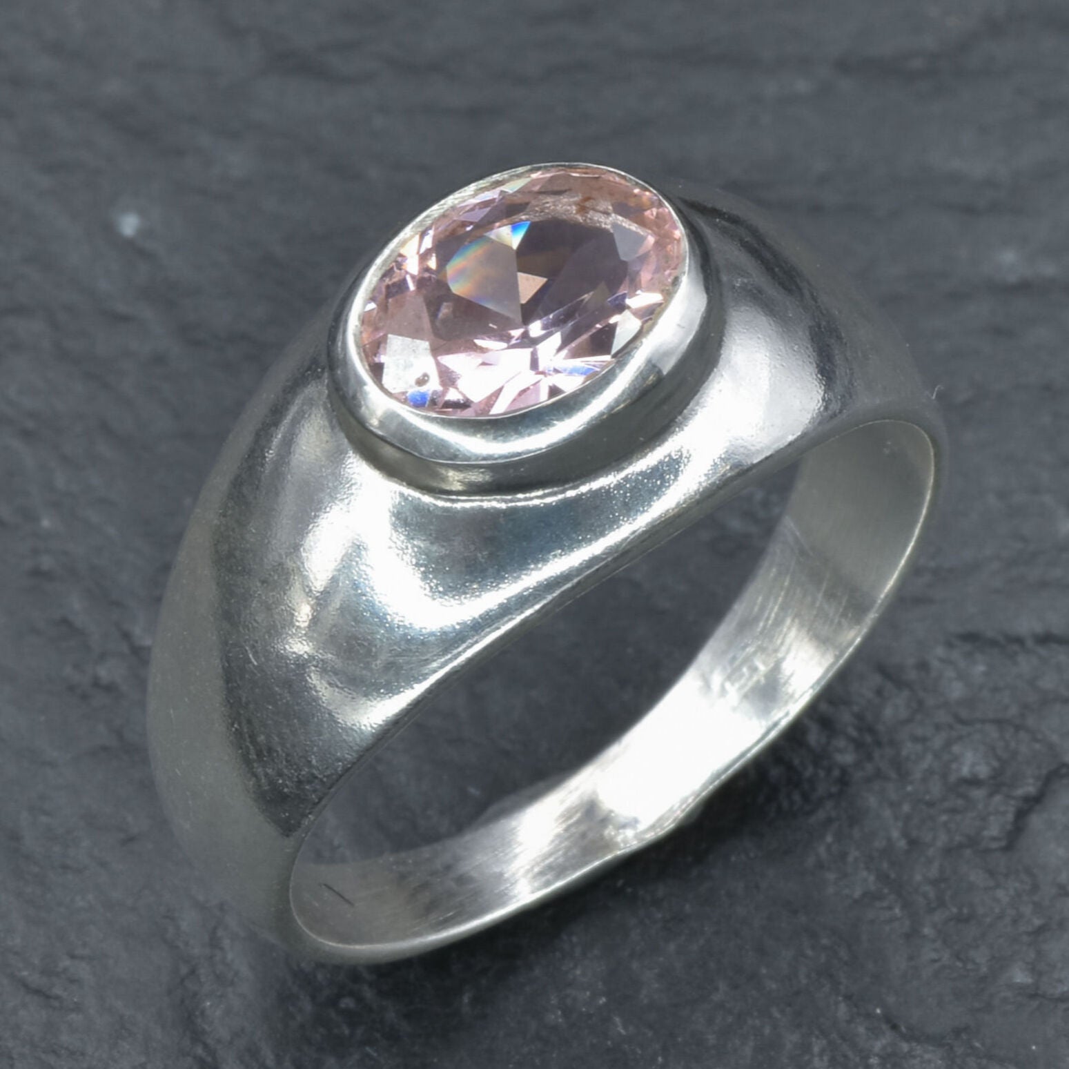 2874-R-cMOR: Sterling Silver 925 Created Morganite