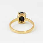 Stylish Black Onyx Ring in 18k Gold Vermeil, featuring a 4-prong solitaire setting, ideal for birthdays and special moments.