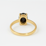 Stylish Black Onyx Ring in 18k Gold Vermeil, featuring a 4-prong solitaire setting, ideal for birthdays and special moments.