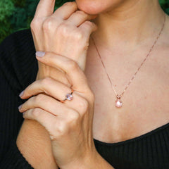 Morganite Earrings - Rose Gold Earrings - Pink Drop Earrings