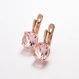 Gold Morganite Earrings, Dainty Pink Earrings, Created Morganite, Rose Gold Earrings, Minimalist Earrings, Pink Diamond Earrings, Rose Gold