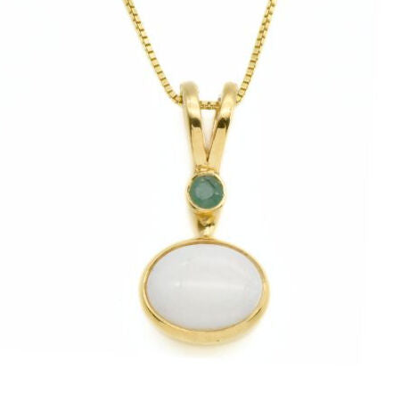 Natural Australian Opal Pendant made in 18k Gold Vermeil with Oval Natural White Australian Opal in Bezel setting, October Birthstone gift idea, symbolizes hope, purity, and truth, ideal for everyday wear and perfect for birthday gifting and special occasions.