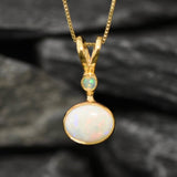 Gold Opal Pendant, Natural Opal Pendant, October Birthstone, Real Opal Pendant, Australian Opal, Vintage Opal Pendant, Gold Pendant, Opal