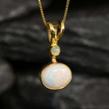 Gold Opal Pendant, Natural Opal Pendant, October Birthstone, Real Opal Pendant, Australian Opal, Vintage Opal Pendant, Gold Pendant, Opal