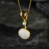 Gold Opal Pendant, Natural Opal Pendant, October Birthstone, Real Opal Pendant, Australian Opal, Vintage Opal Pendant, Gold Pendant, Opal