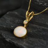 Gold Opal Pendant, Natural Opal Pendant, October Birthstone, Real Opal Pendant, Australian Opal, Vintage Opal Pendant, Gold Pendant, Opal