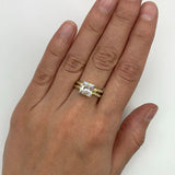 Dazzling Princess Cut Ring in 18k Gold Vermeil with Split Pave Band. A stylish choice for birthdays and special moments.