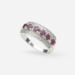 Stunning 925 Sterling Silver ring with a brilliant Round Natural Ruby, representing love and ideal for daily wear or gifts.