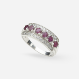 Stunning 925 Sterling Silver ring with a brilliant Round Natural Ruby, representing love and ideal for daily wear or gifts.