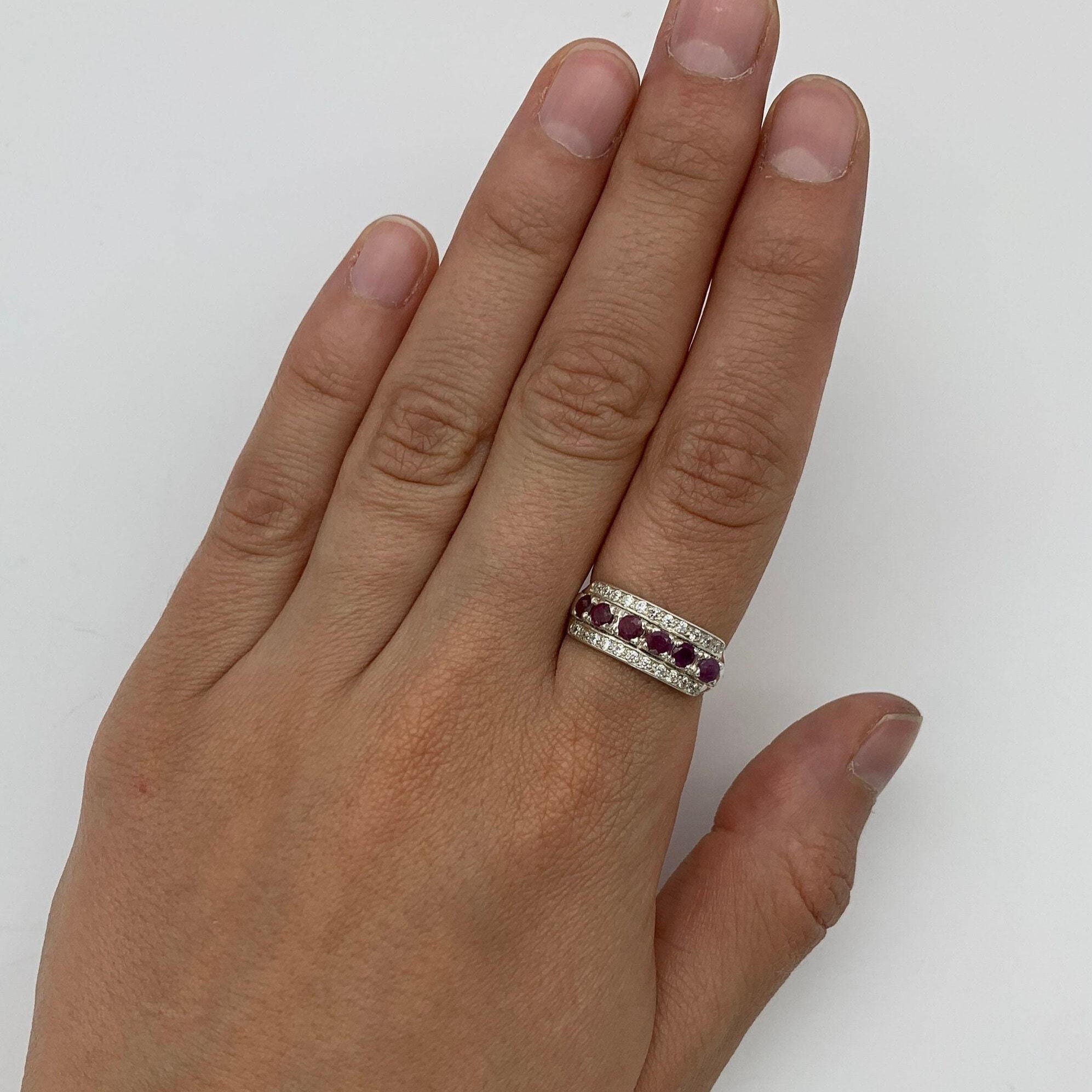 Beautiful 925 Sterling Silver ring adorned with a radiant Round Natural Red Ruby, symbolizing love and elegance for every occasion.