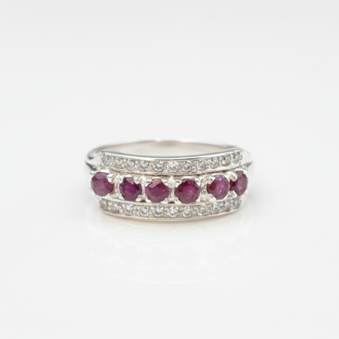 Natural Ruby Ring made in 925 Sterling Silver with Round Natural Red Ruby in Channel-Set setting, July Birthstone gift idea, symbolizes nobility, purity, and passion, ideal for everyday wear and perfect for birthday gifting and special occasions.