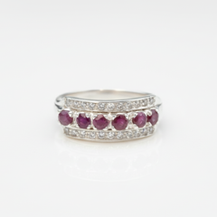 Natural Ruby Ring made in 925 Sterling Silver with Round Natural Red Ruby in Channel-Set setting, July Birthstone gift idea, symbolizes nobility, purity, and passion, ideal for everyday wear and perfect for birthday gifting and special occasions.