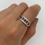 Elegant 925 Sterling Silver ring featuring a vibrant Round Natural Red Ruby, perfect for July birthdays and special occasions.