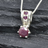 Stunning 925 Sterling Silver Pendant with a natural red ruby, perfect gift for July birthdays and meaningful celebrations.