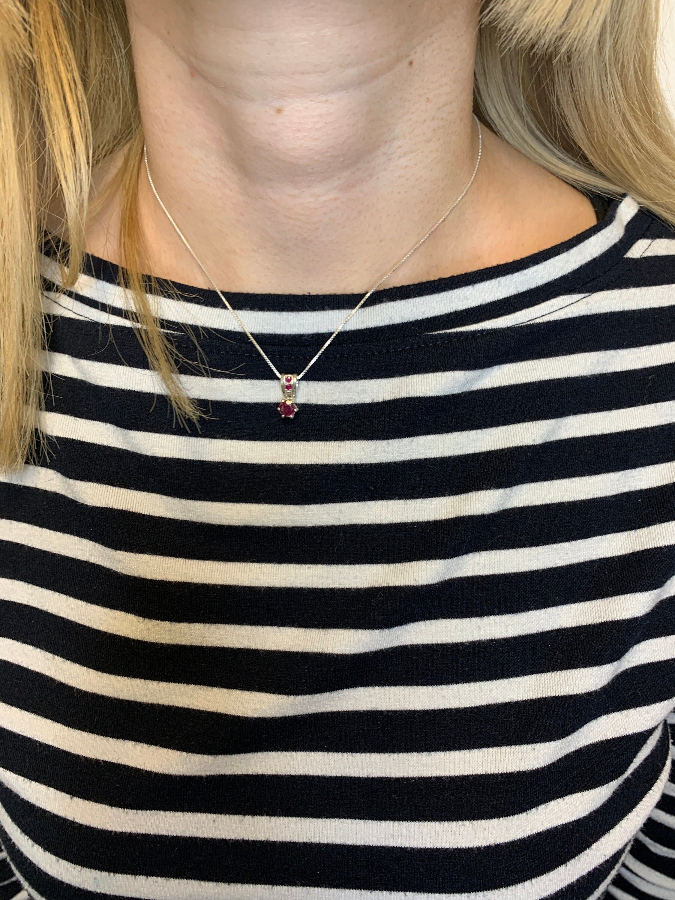 Beautiful 925 Sterling Silver Pendant featuring a glimmering natural red ruby, symbolizes love and passion, perfect for daily wear.