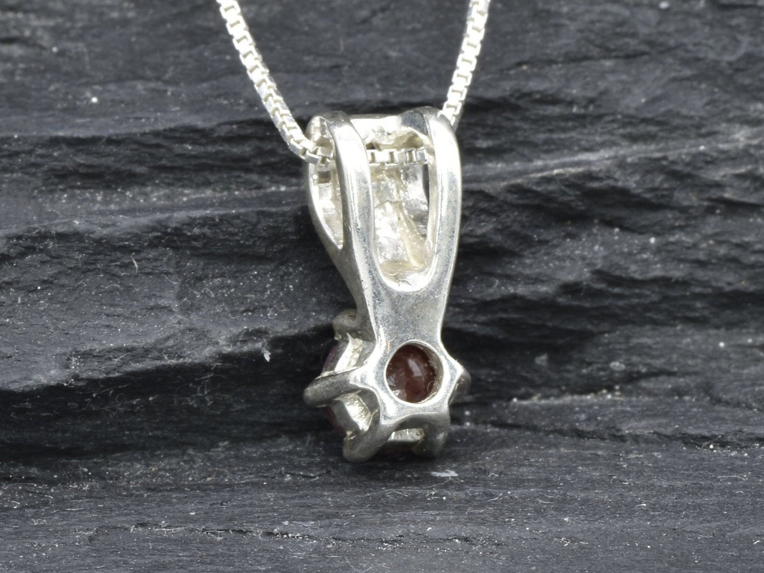 Gorgeous 925 Sterling Silver pendant showcasing a rich natural red ruby, a timeless gift for July birthdays and special moments.