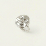 Moon Face Ring - Charming Silver Mood Ring in 925 Sterling Silver, perfect for daily wear and celebrating special events.