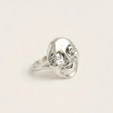 Moon Face Ring - Unique Silver Mood Ring made of 925 Sterling Silver, perfect for adding a fun touch to any outfit.