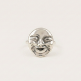 Moon Face Ring - Silver Mood Ring, Happy Face Ring made in 925 Sterling Silver. Ideal for everyday wear and perfect for birthday gifting and special occasions.