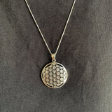 Silver Mandala Pendant - Flower Of Life Necklace - Silver Statement Necklace