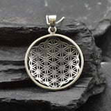 Silver Mandala Pendant - Flower Of Life Necklace - Silver Statement Necklace